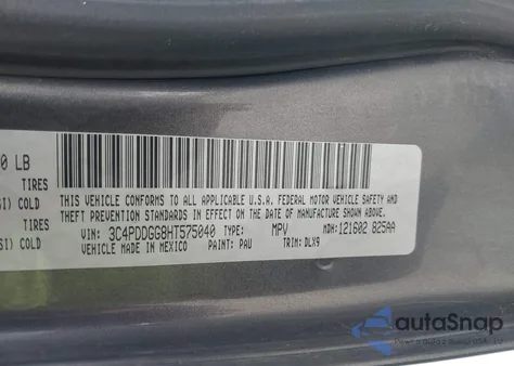 2017 Dodge Journey Crossroad Plus Awd из США, поврежденный, VIN 3C4PDDGG8HT575040